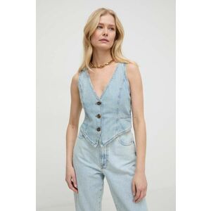 Marella vestă jeans un singur rând de nasturi 2413150000000 imagine