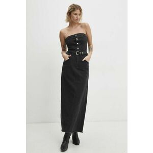 Answear Lab rochie jeans culoarea negru, midi, drept imagine