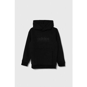 adidas bluza copii culoarea negru, cu glugă, cu imprimeu imagine