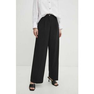 Answear Lab pantaloni femei, culoarea negru, lat, high waist imagine