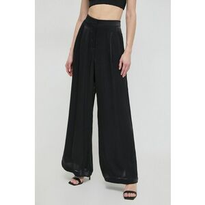 MICHAEL Michael Kors pantaloni femei, culoarea negru, lat, high waist imagine