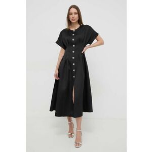 Nissa rochie culoarea negru, midi, evazați RS14861 imagine