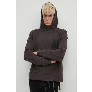 KSUBI hanorac de bumbac portal kash hoodie bărbați, culoarea gri, cu glugă, cu imprimeu, MPS24FL011 imagine