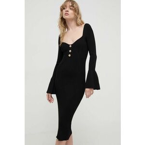 Blugirl Blumarine rochie culoarea negru, midi, mulată RA4011.MA55N imagine