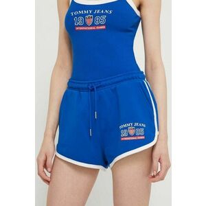 Tommy Jeans pantaloni scurți din bumbac Archive Games cu imprimeu, medium waist DW0DW18540 imagine