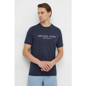 Michael Kors tricou din bumbac barbati, culoarea albastru marin, cu imprimeu imagine