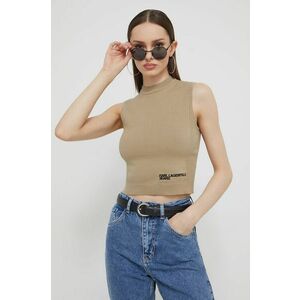 Karl Lagerfeld Jeans top femei, culoarea bej imagine