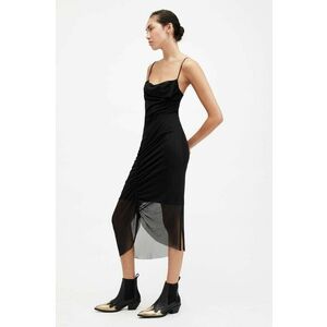 AllSaints rochie ULLA culoarea negru, midi, mulata imagine