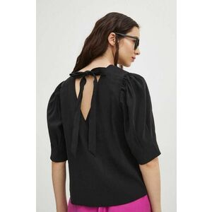 Medicine bluza femei, culoarea negru, neted imagine