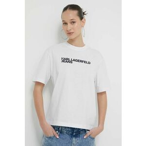 Karl Lagerfeld Jeans tricou din bumbac femei, culoarea alb imagine