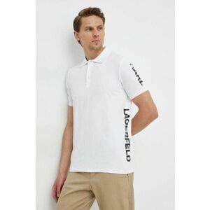 Karl Lagerfeld tricou polo barbati, culoarea alb, cu imprimeu imagine