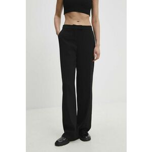 Answear Lab pantaloni femei, culoarea negru, drept, high waist imagine