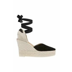 Manebi espadrile Heart-Shaped Wedge Espadrilles culoarea negru K 1.0 WH imagine