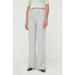 Elisabetta Franchi pantaloni femei, culoarea gri, lat, high waist imagine