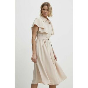 Answear Lab rochie culoarea bej, midi, evazati imagine