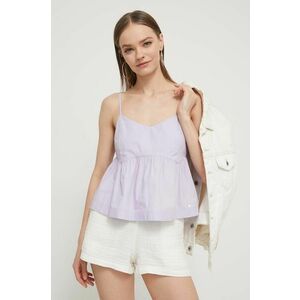 Tommy Jeans bluză din bumbac femei, culoarea violet, uni DW0DW17804 imagine