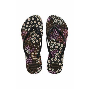 Havaianas slapi SLIM ANIMALS femei, culoarea negru, cu toc plat, 4103352.2500 imagine