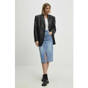 Answear Lab fusta jeans midi, drept imagine