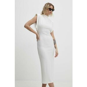 Answear Lab rochie culoarea bej, midi, drept imagine