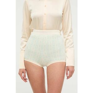 Elisabetta Franchi pantaloni scurti femei, culoarea bej, modelator, high waist, KS57Z41E2 imagine