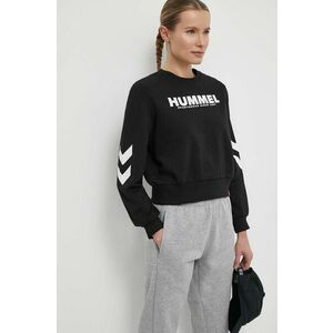 Hummel hanorac de bumbac femei, culoarea negru, cu imprimeu imagine