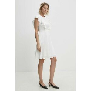 Answear Lab rochie culoarea alb, mini, evazati imagine