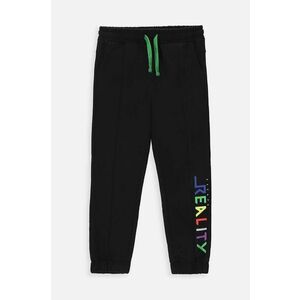 Coccodrillo pantaloni de trening din bumbac pentru copii culoarea negru, cu imprimeu imagine