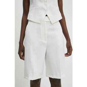 Answear Lab pantaloni scurti femei, culoarea bej, neted, high waist imagine