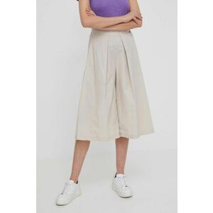 Bomboogie pantaloni femei, culoarea bej, fason culottes, high waist, PW8491TCPA4 imagine