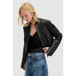 AllSaints geaca de piele SADLER JACKET femei, culoarea negru, de tranzitie, WL508Z imagine