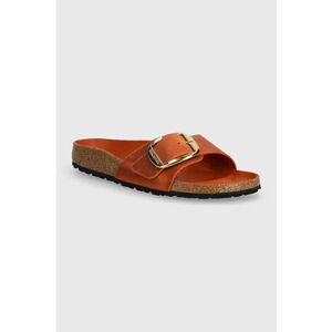 Birkenstock papuci din nubuc Madrid Big Buckle culoarea portocaliu, 1026632 imagine