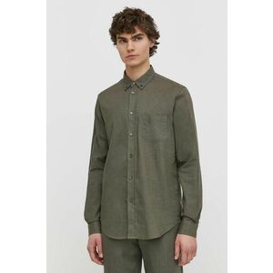 Samsoe Samsoe camasa de in barbati, culoarea verde, cu guler button-down, regular imagine