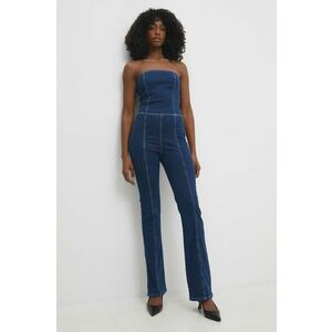 Answear Lab salopeta jeans culoarea albastru marin, cold shoulder imagine