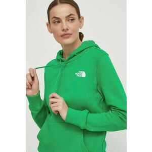 The North Face hanorac de bumbac femei, culoarea verde, cu glugă, neted, NF0A7X2TPO81 imagine