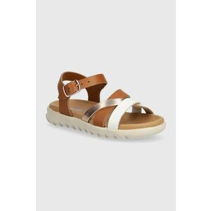 Geox sandale de piele SANDAL SOLEIMA culoarea maro imagine