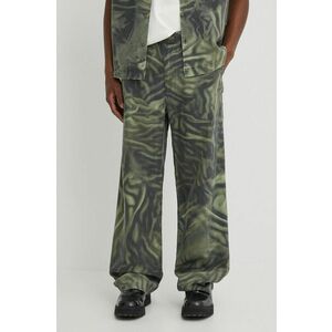 Diesel pantaloni P-GOLD-ZEBRA bărbați, culoarea verde, drept, A12251.0WGAL imagine