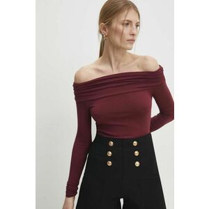 Answear Lab bluza femei, culoarea bordo, neted imagine