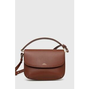 A.P.C. poseta de piele sac sarah shoulder mini culoarea maro, PXAWV-F61629 imagine