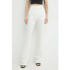 Nissa pantaloni femei, culoarea alb, evazați, high waist, P14813 imagine