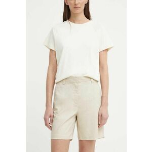 Marc O'Polo pantaloni scurti femei, culoarea bej, neted, high waist, 403024715005 imagine