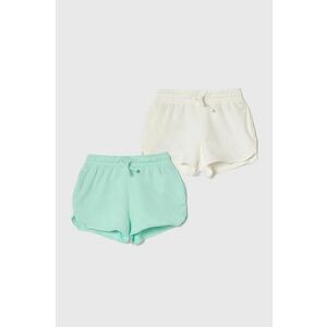 zippy pantaloni scurți din bumbac pentru copii 2-pack culoarea turcoaz, neted, talie reglabila imagine