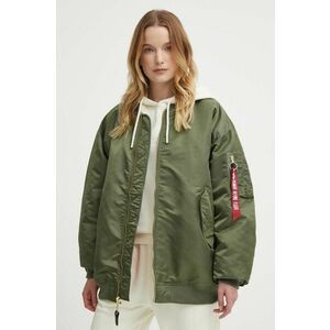 Alpha Industries geaca bomber MA-1 CORE WMN femei, culoarea verde, de iarna, oversize imagine