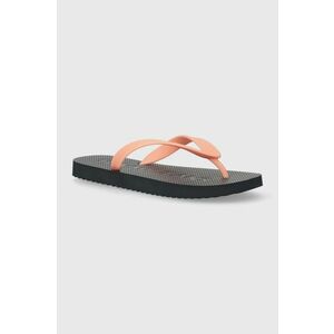 Tommy Jeans slapi TJW LOGO FLIP FLOP femei, culoarea portocaliu, cu toc plat, EN0EN02447 imagine