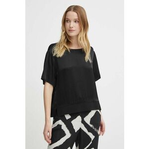 Sisley bluza femei, culoarea negru, neted imagine