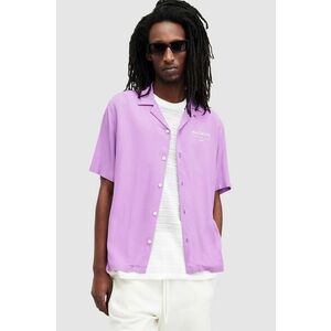 AllSaints camasa ACCESS SS SHIRT barbati, culoarea violet, relaxed, M064SA imagine