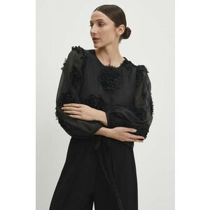 Answear Lab bluza femei, culoarea negru, neted imagine