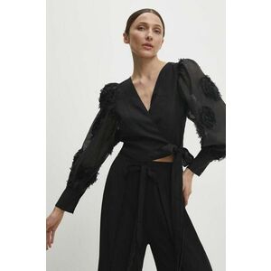 Answear Lab bluza femei, culoarea negru, neted imagine