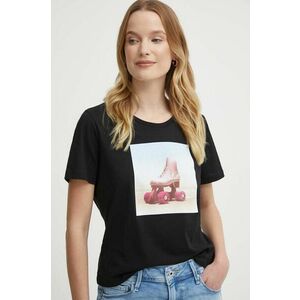 Sisley tricou din bumbac femei, culoarea negru imagine