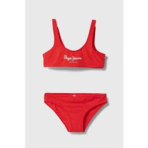 Pepe Jeans costum de baie pentru copii din două piese PEPE SC BIKINI SET culoarea rosu imagine