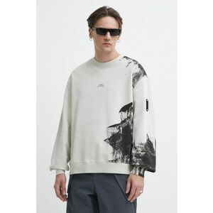 A-COLD-WALL* hanorac de bumbac Brushstroke Crewneck barbati, culoarea bej, cu imprimeu, ACWMW184 imagine